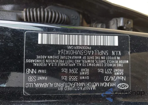 2021 Hyundai Elantra Se z USA, uszkodzony, nr VIN 5NPLL4AG3MH014264